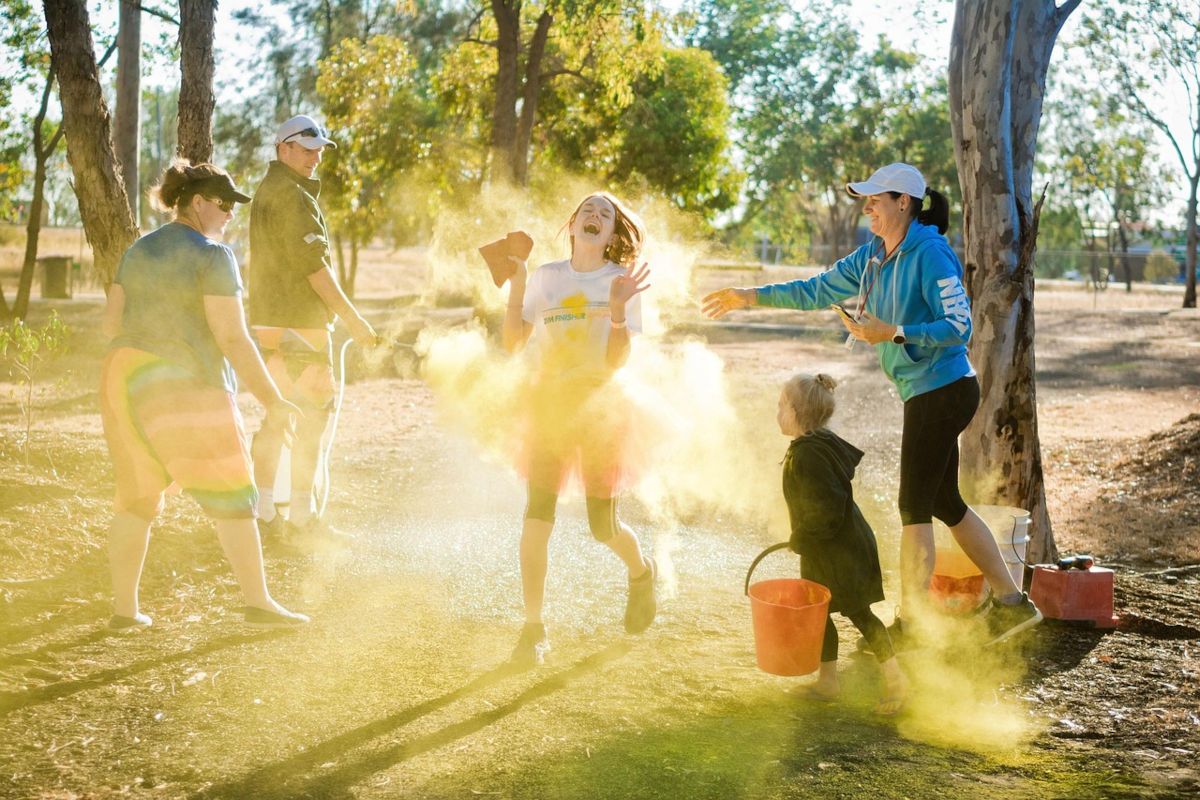 spielende Family im Park